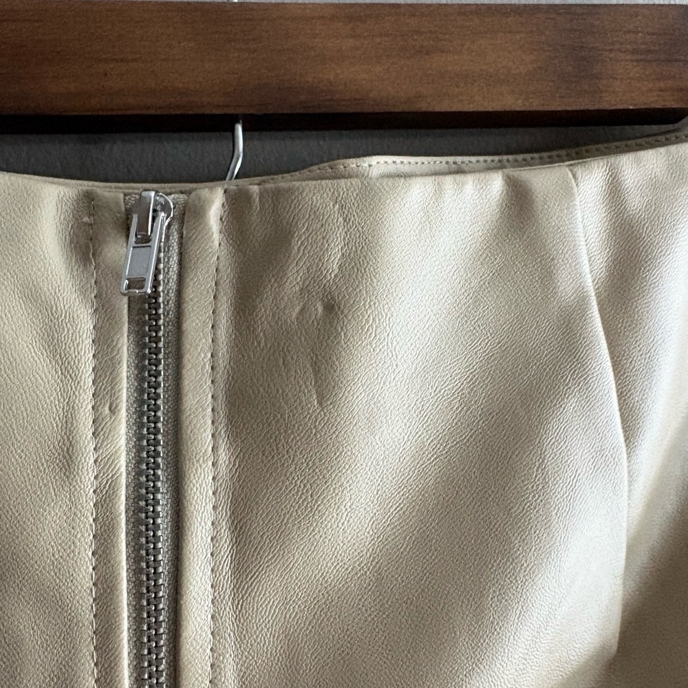 Pink Lily - Khaki Faux Leather Bow Wrap Mini Skort - Picture 4 of 5